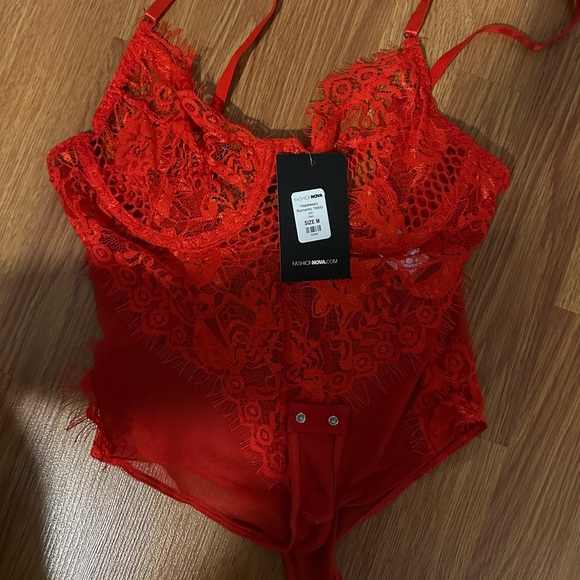 Red Lace Bodysuit - Picture 5 of 5